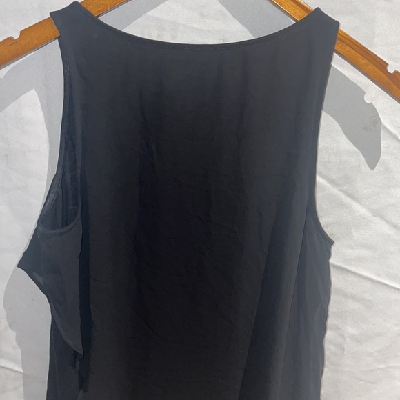 New Guess Marciano Jersey Tank Top Chiffon Overlay Black S - Picture 7 of 8